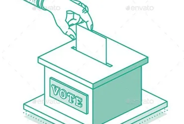 voting concept hand puts vote bulletin into vote box 